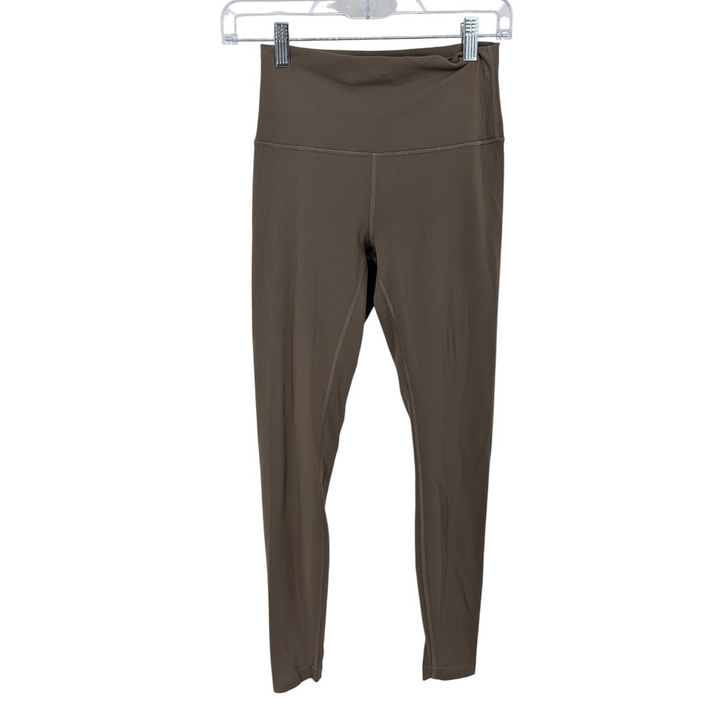 Lululemon Wunder Train Leggings Women 6 Light Brown High Rise Yoga Athleisure